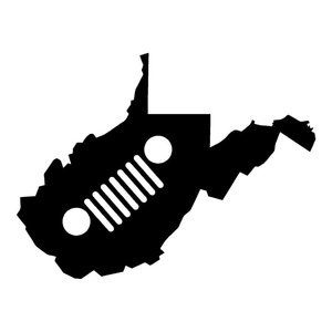Vinyl Decal for Window - West Virginia Jeep Logo